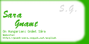 sara gnamt business card