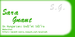 sara gnamt business card